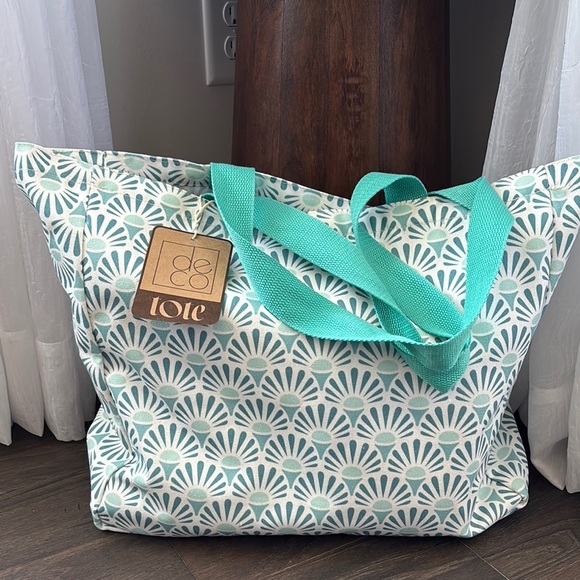 deco Tote Classic Large cotton canvas strap,sturdy,multi-use,beach,travel,summer - Picture 1 of 13